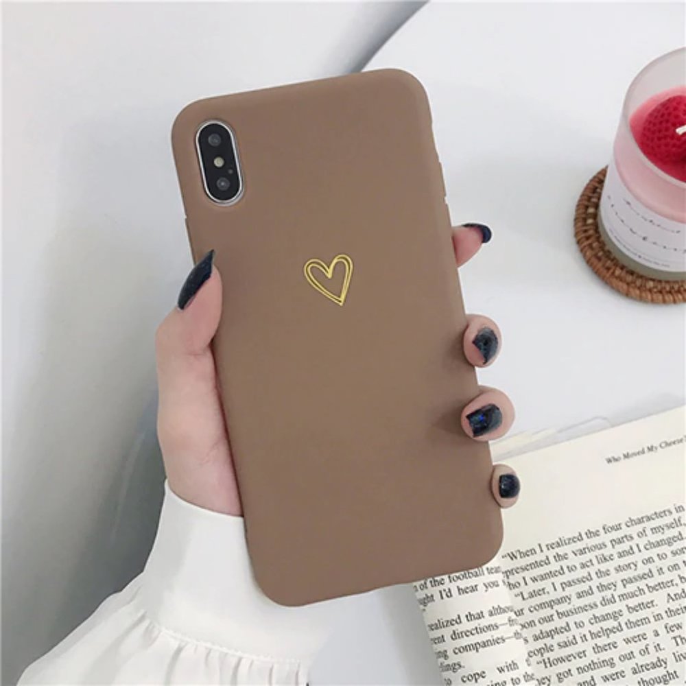 NEW iPhone 13/12/11/Pro/Max/XR Gold Heart Logo case - Picture 4 of 6